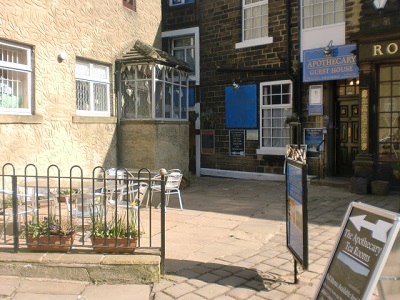 Forecourt of the Apothecary Tea Rooms, Haworth